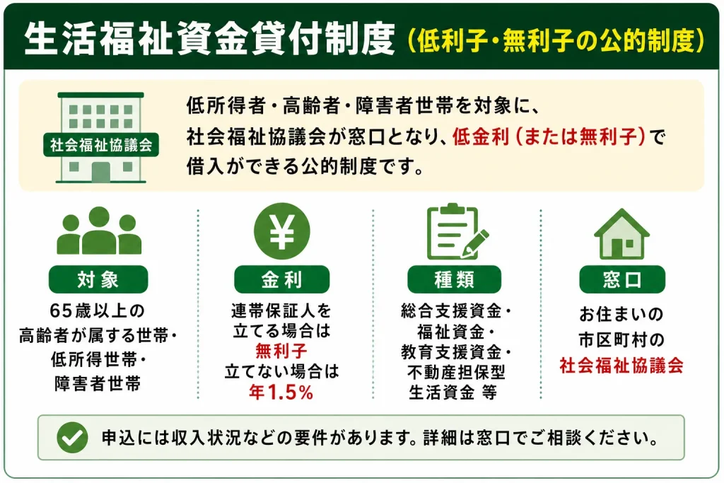カードローン　年金受給者　生活福祉資金貸付制度